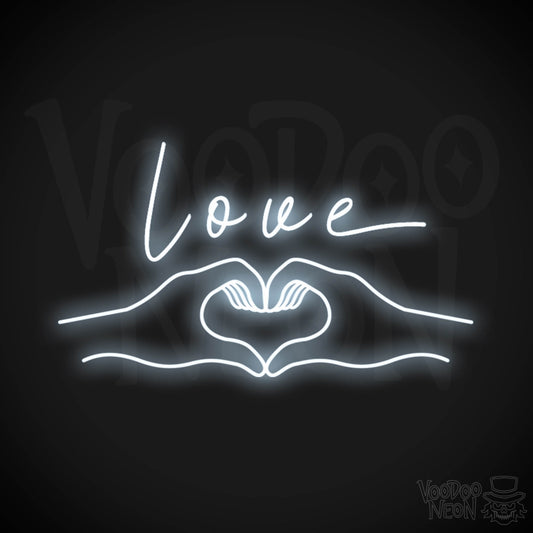 Love Heart Neon Sign - Love Heart Sign - Neon Love Heart Wall Art - Color Cool White