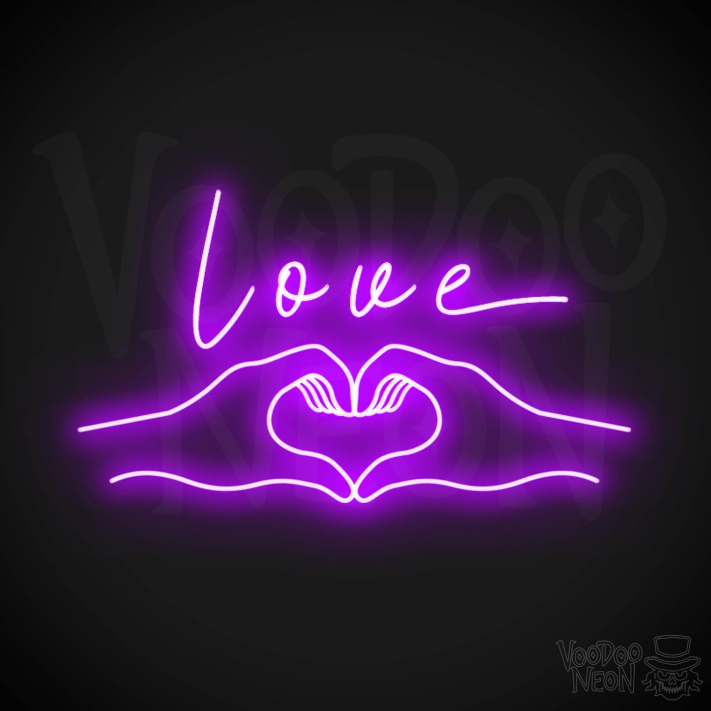 Love Heart Neon Sign - Love Heart Sign - Neon Love Heart Wall Art - Color Purple