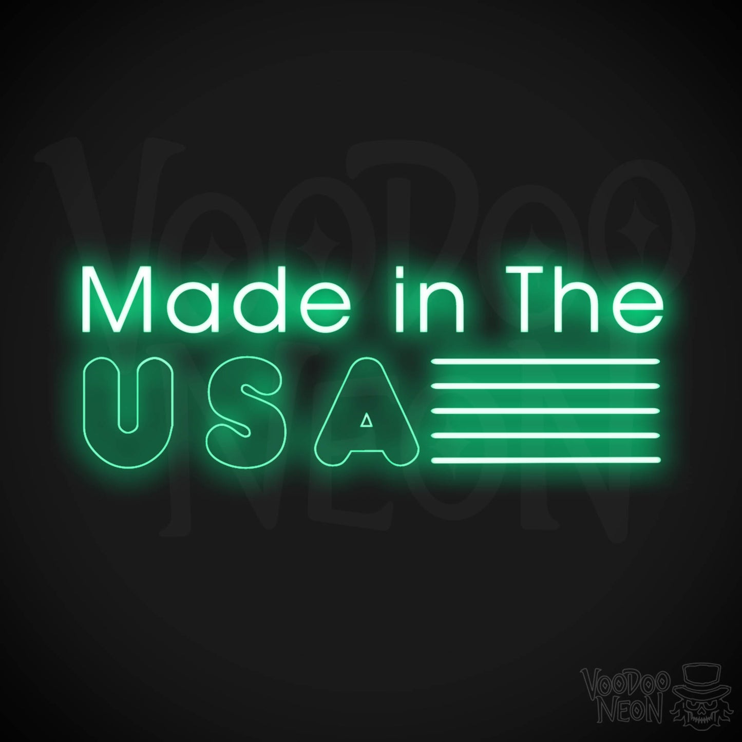 Made In The USA Neon Sign - LED Neon Wall Art - Color Green
