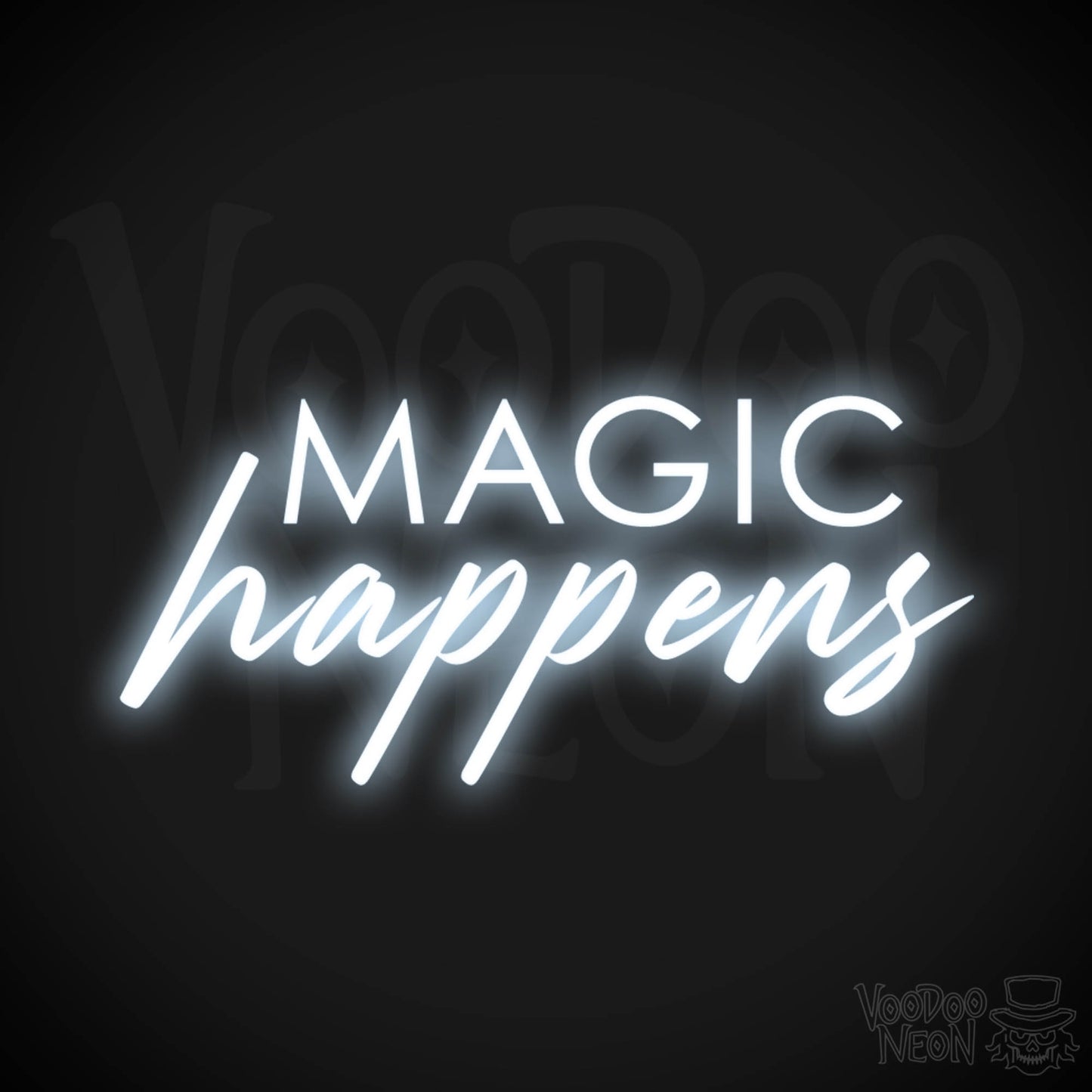 Magic Happens Neon Sign - Neon Magic Happens Sign - Neon Wall Art - Color Cool White