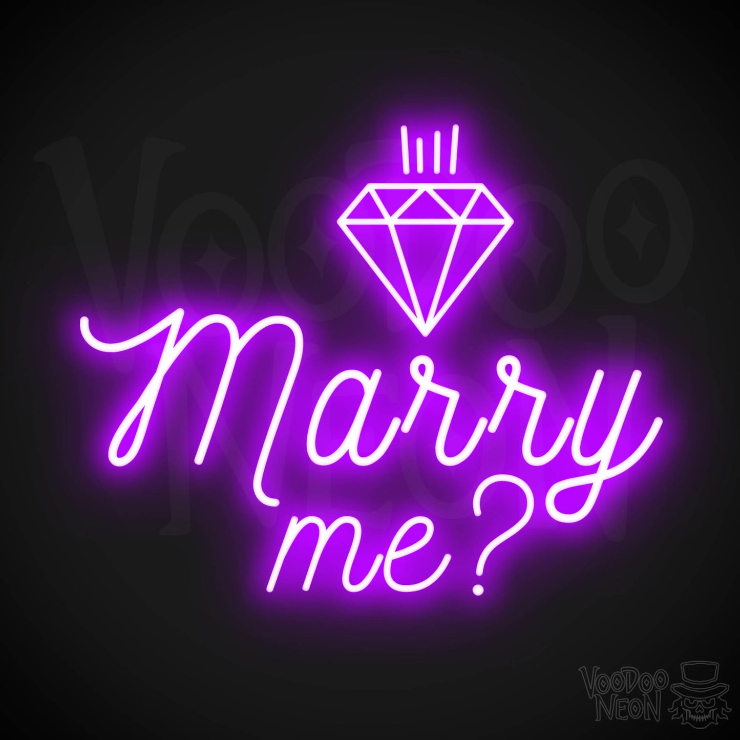 Marry Me Neon Sign - Neon Marry Me Sign - Marry Me Neon Wall Art - Color Purple