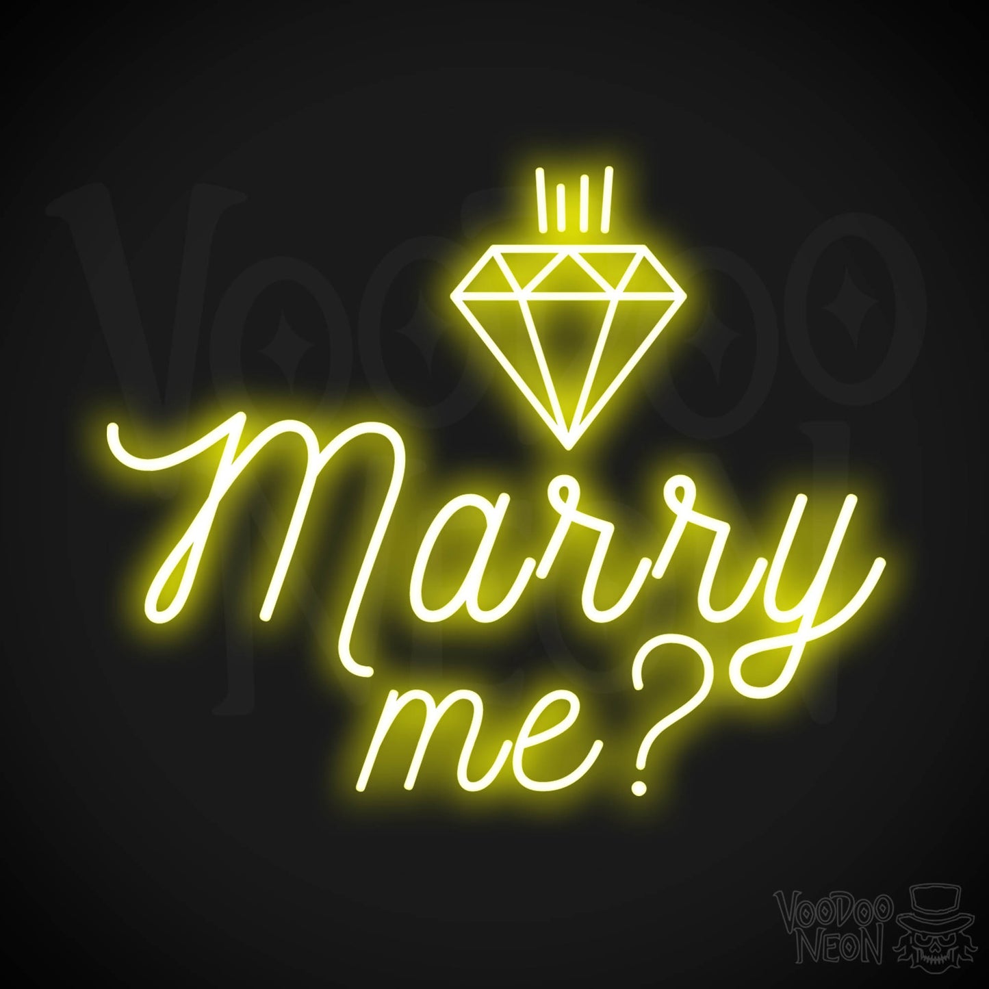 Marry Me Neon Sign - Neon Marry Me Sign - Marry Me Neon Wall Art - Color Yellow