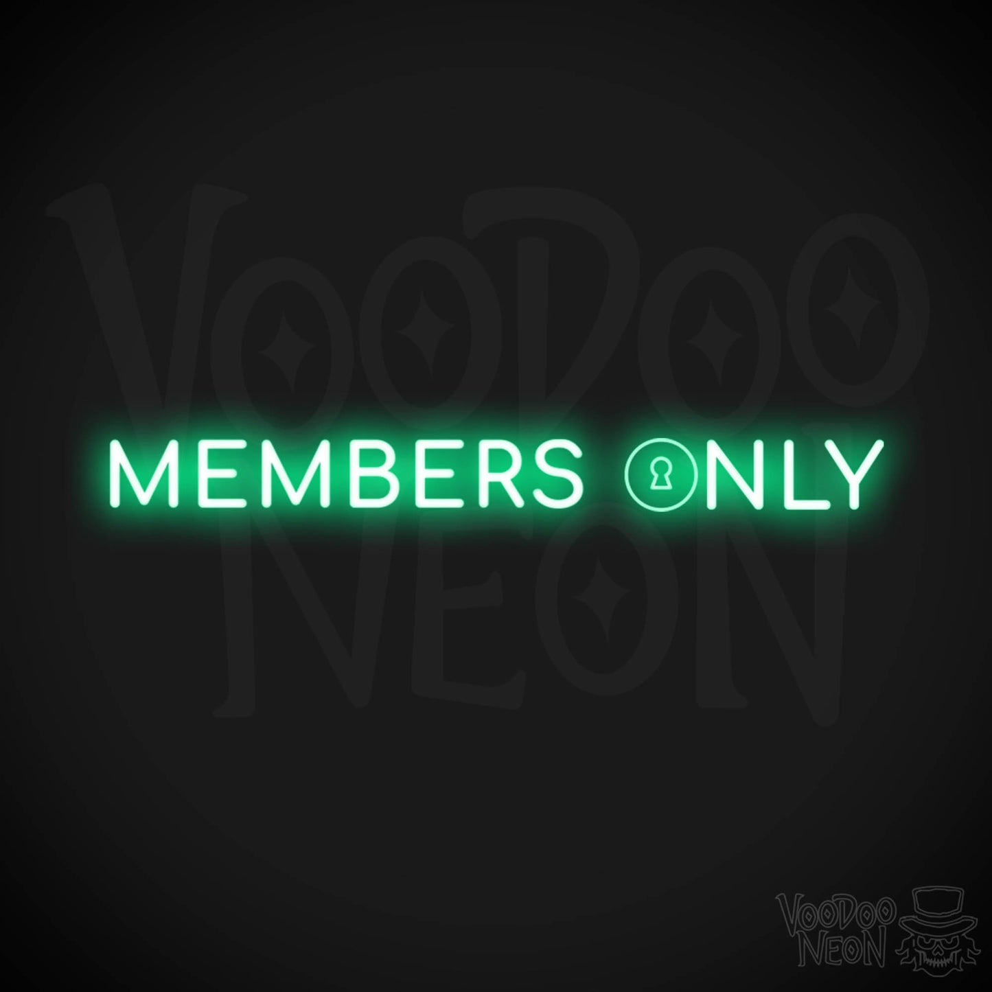 Members Only Neon Sign - Neon Members Only Sign - Color Green
