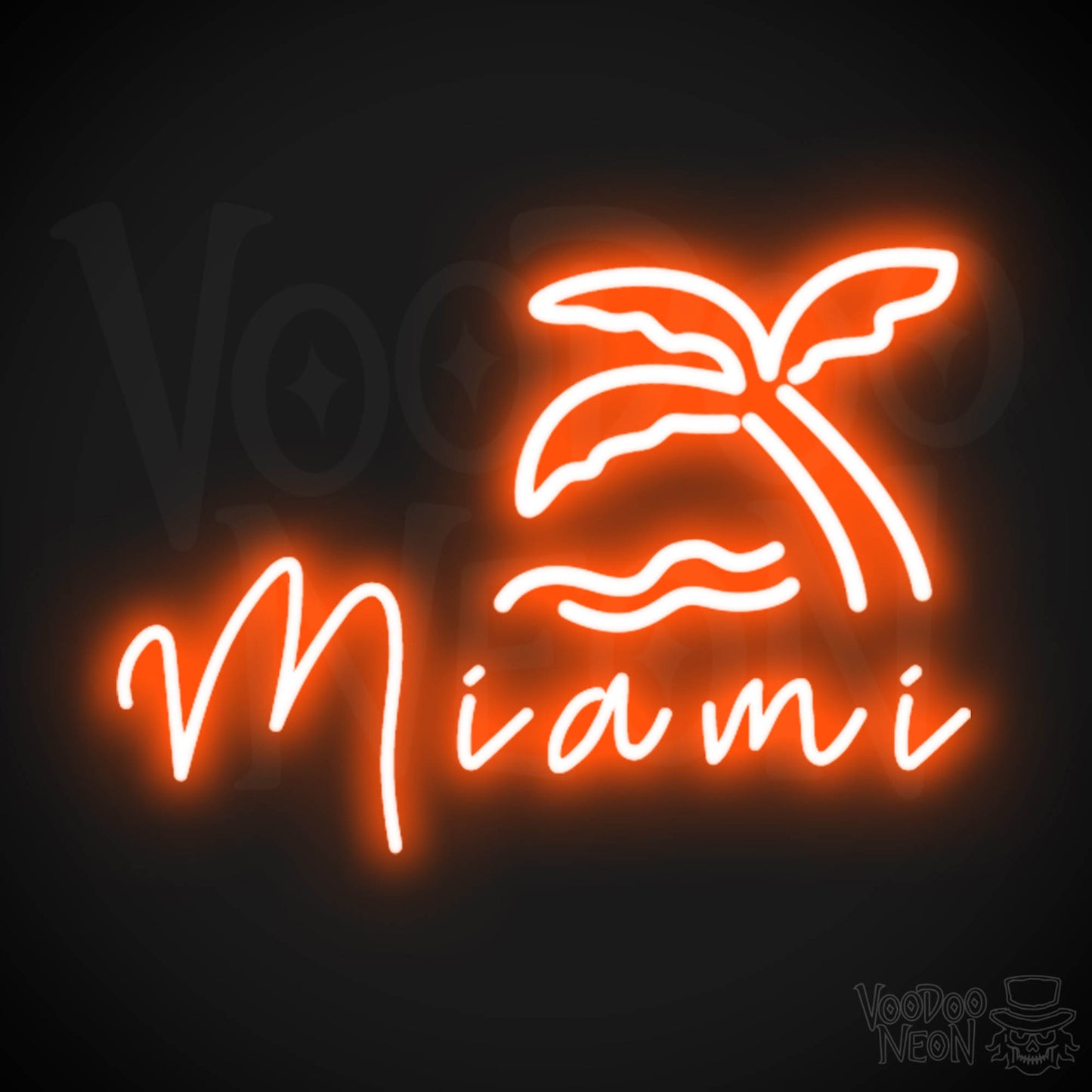 Miami Neon Sign - Neon Miami Sign - LED Sign - Color Orange