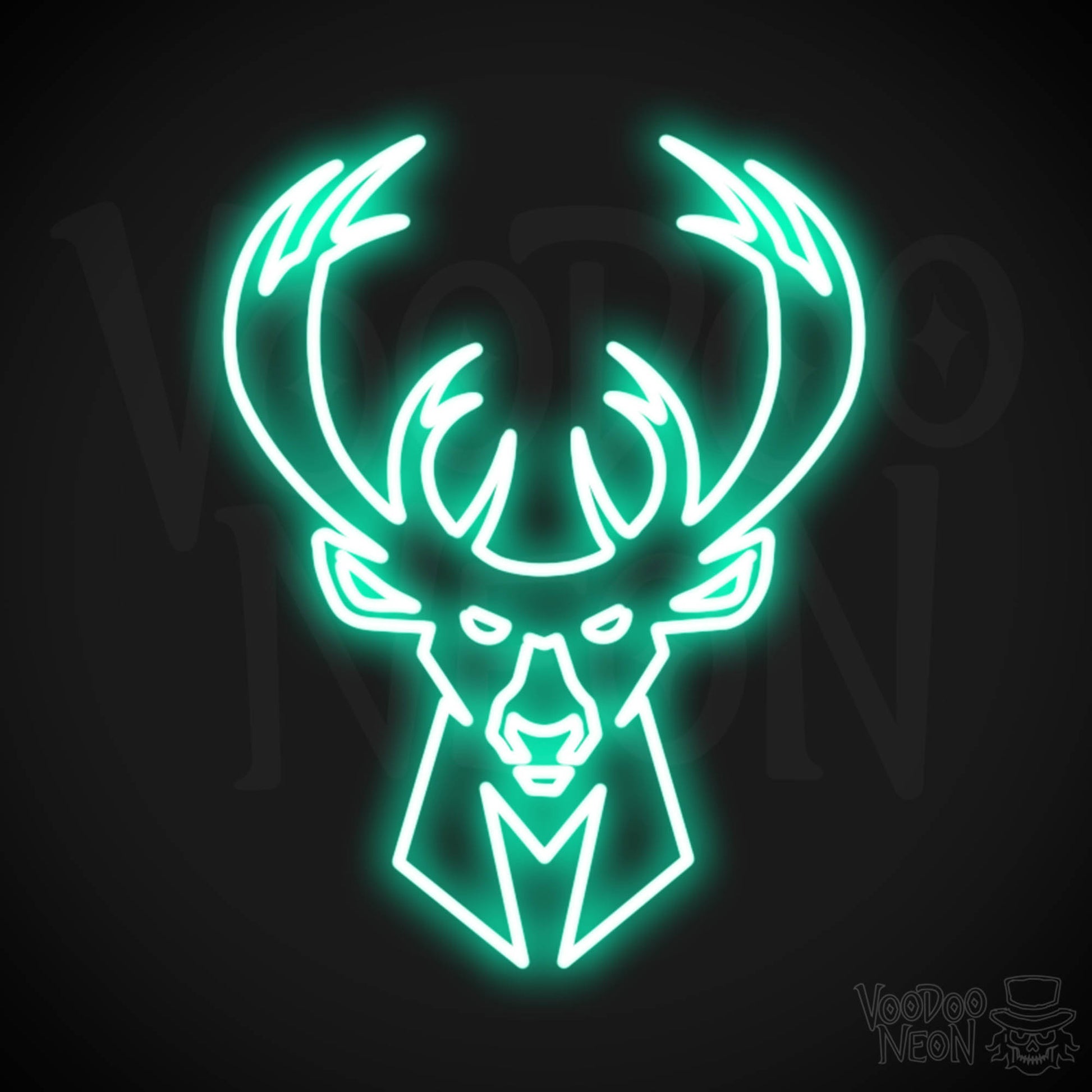 Milwaukee Bucks Neon Sign - Milwaukee Bucks Sign - Neon Bucks Wall Art - Color Light Green