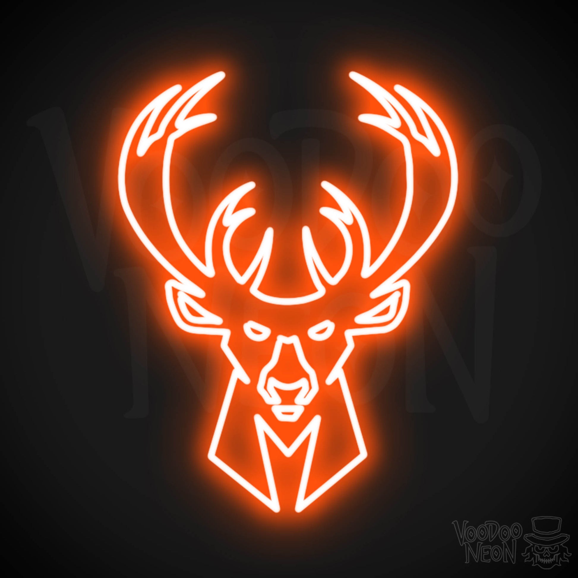 Milwaukee Bucks Neon Sign - Milwaukee Bucks Sign - Neon Bucks Wall Art - Color Orange