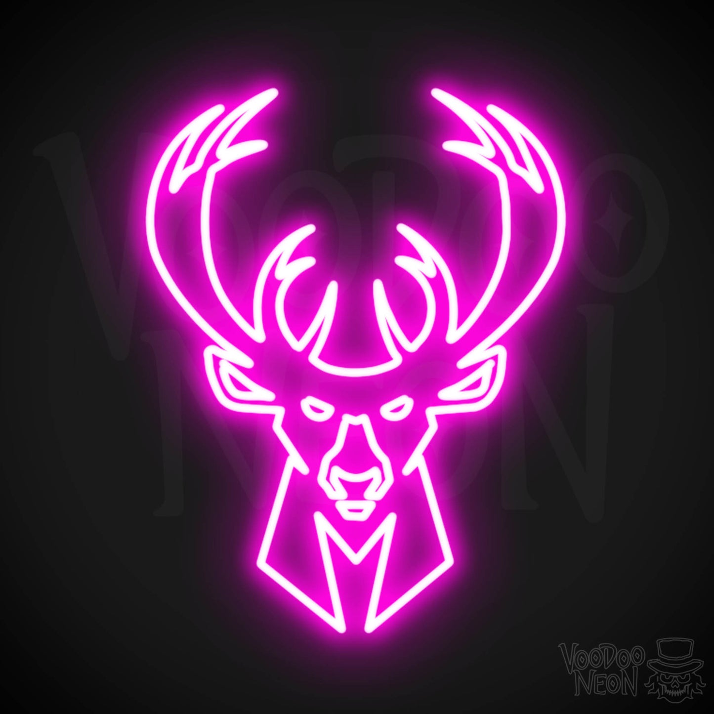 Milwaukee Bucks Neon Sign - Milwaukee Bucks Sign - Neon Bucks Wall Art - Color Pink