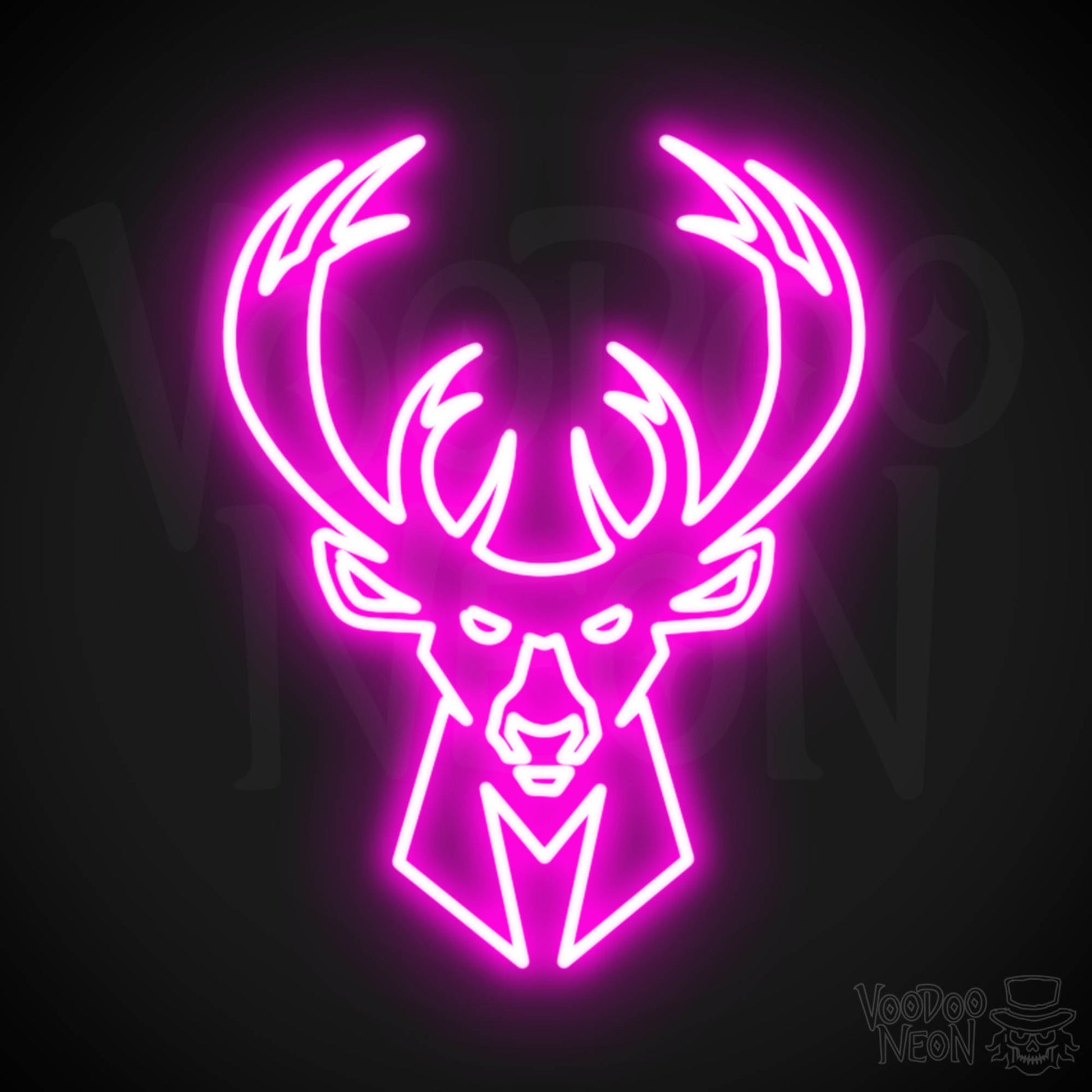 Milwaukee Bucks Neon Sign - Milwaukee Bucks Sign - Neon Bucks Wall Art - Color Pink