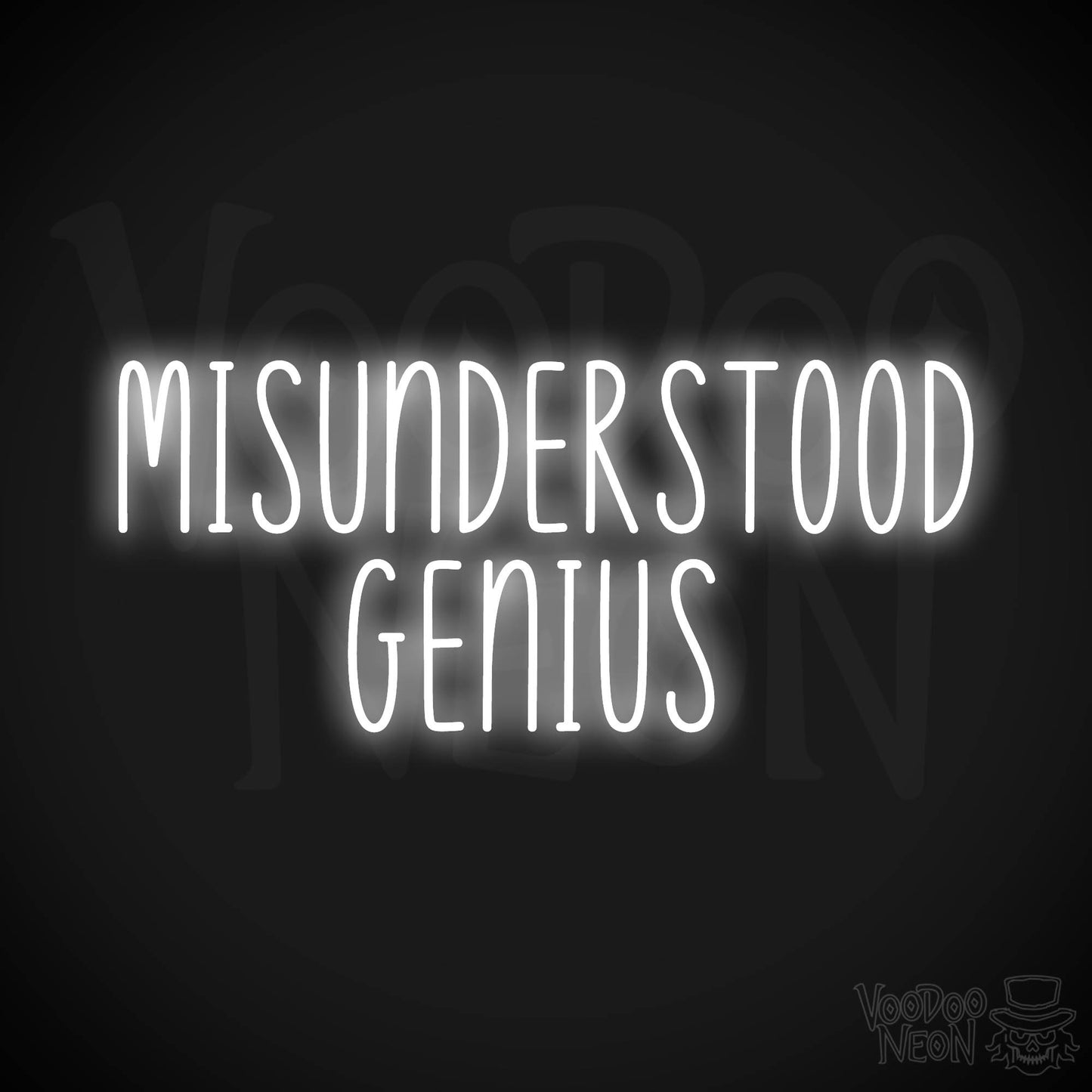 Misunderstood Genius LED Neon - White