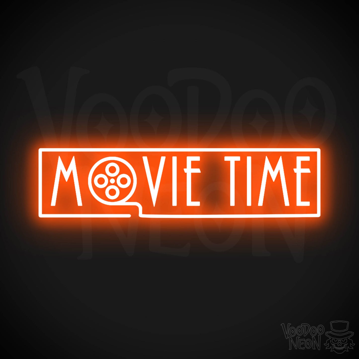 Movie Time Neon Sign - Neon Movie Time Sign - Color Orange