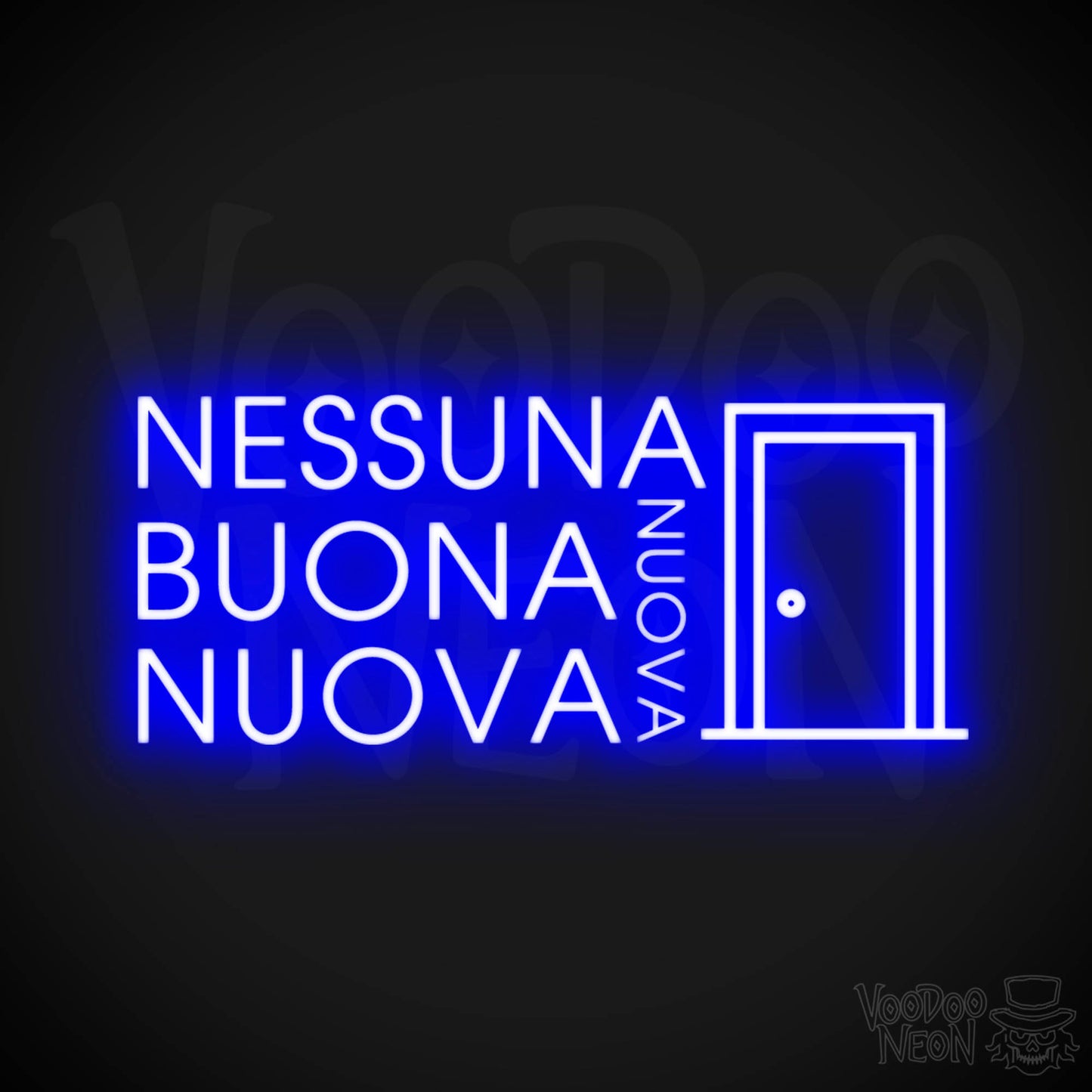 Nessuna Nuova, Buona Nuova Neon Sign - Color Dark Blue