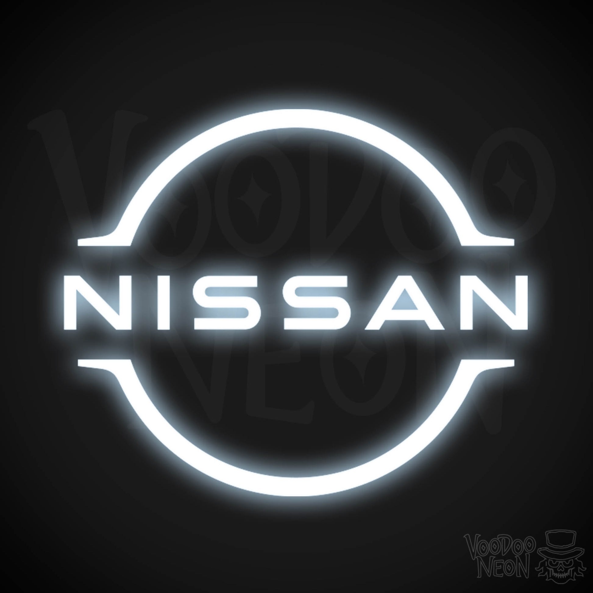 Nissan Neon Sign - Neon Nissan Sign - Nissan Logo Wall Art - Color Cool White