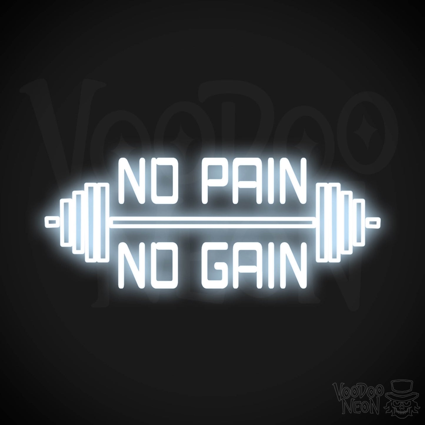 No Pain No Gain Neon Sign - No Pain No Gain Sign - Color Cool White