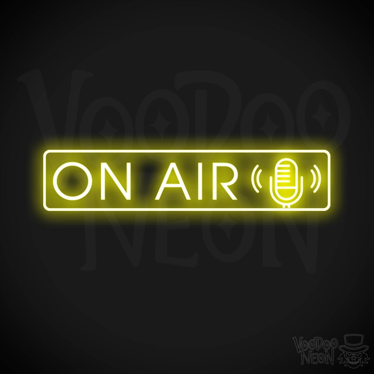 On Air Neon Sign - Neon On Air Sign - Podcast Sign - Color Yellow