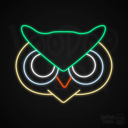 Cute Owl Neon Sign - Multi-Color - Blackwall
