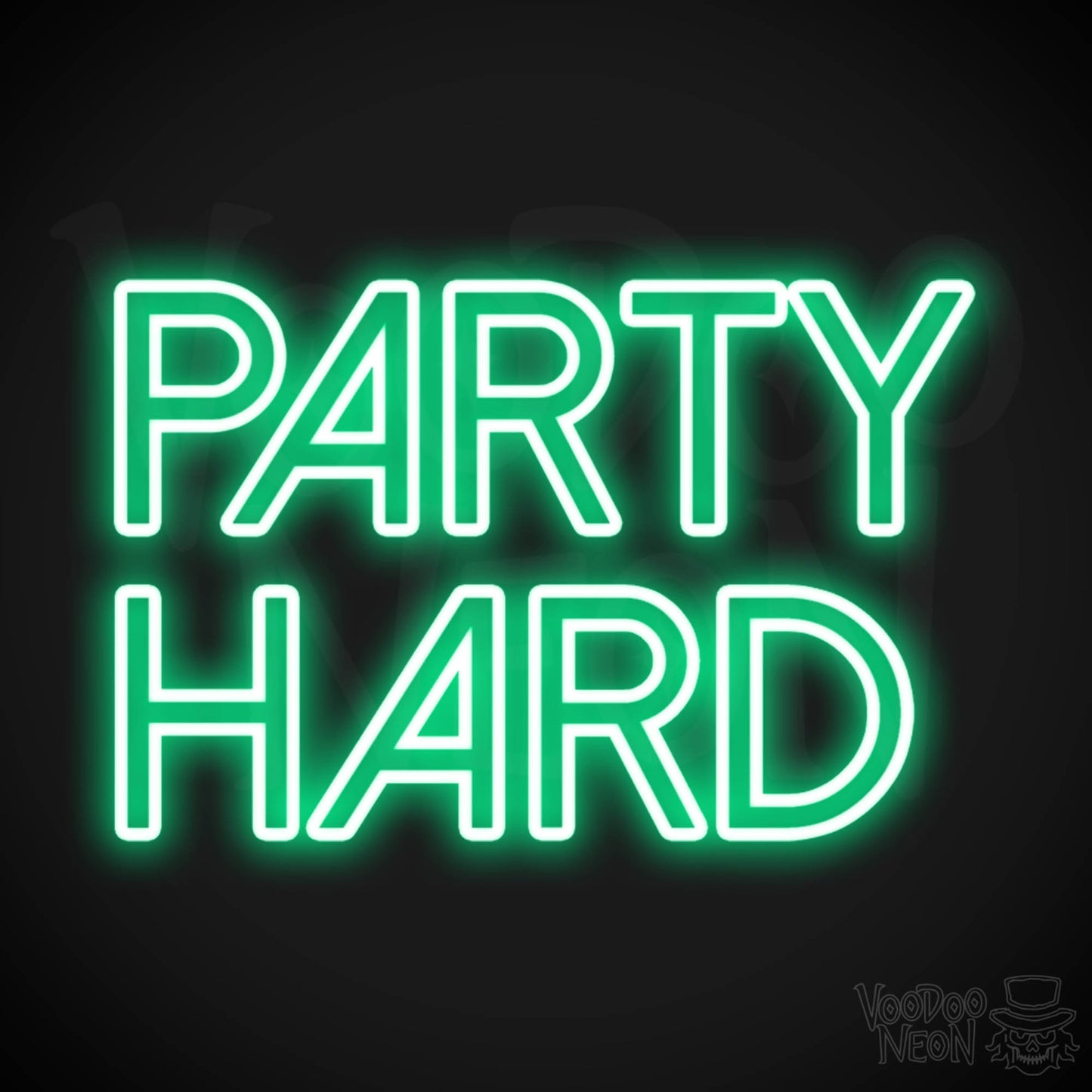 Party Hard Neon Sign - Neon Party Hard - LED Wall Art - Color Green