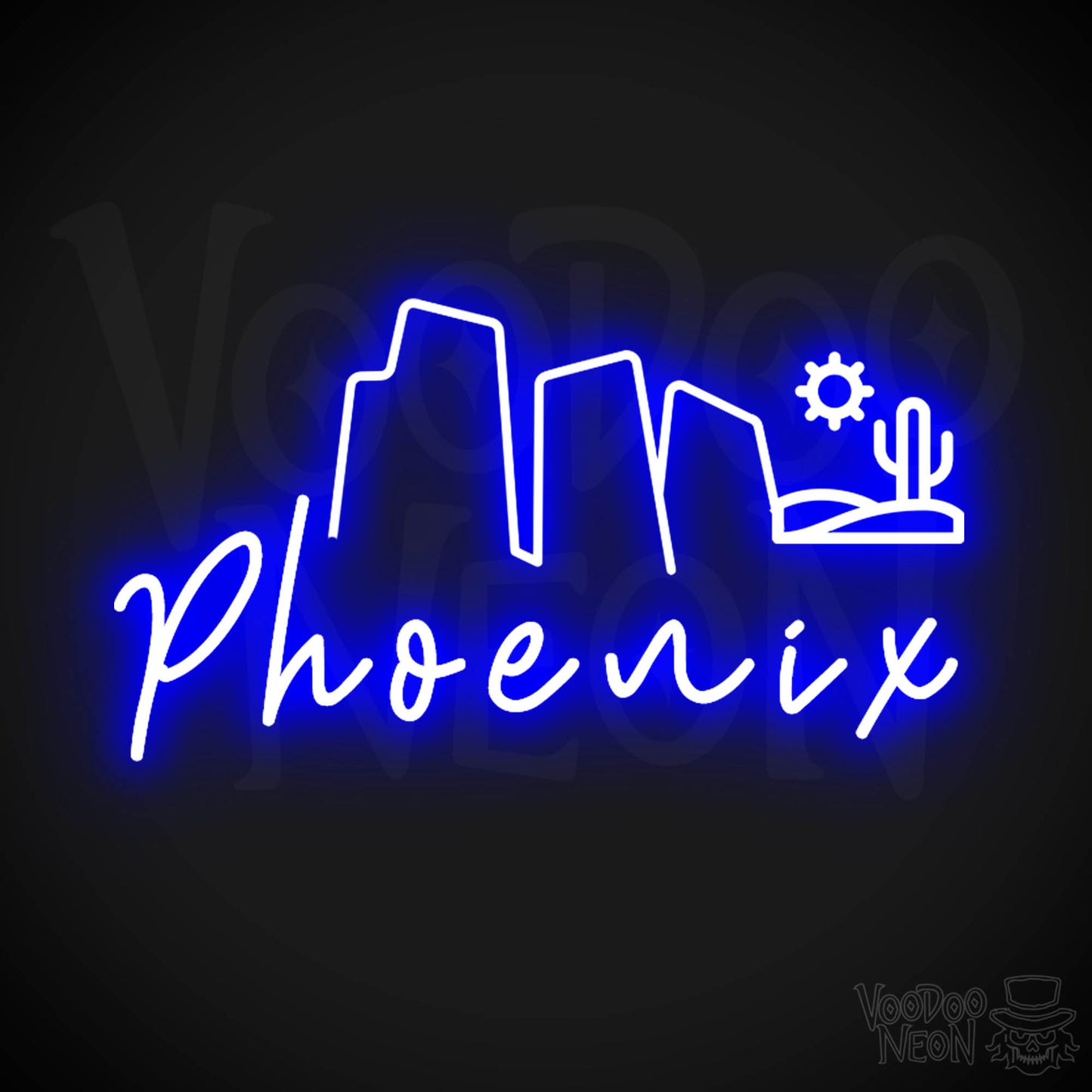 Phoenix Neon Sign - Neon Phoenix Sign - LED Signs - Wall Art - Color Dark Blue
