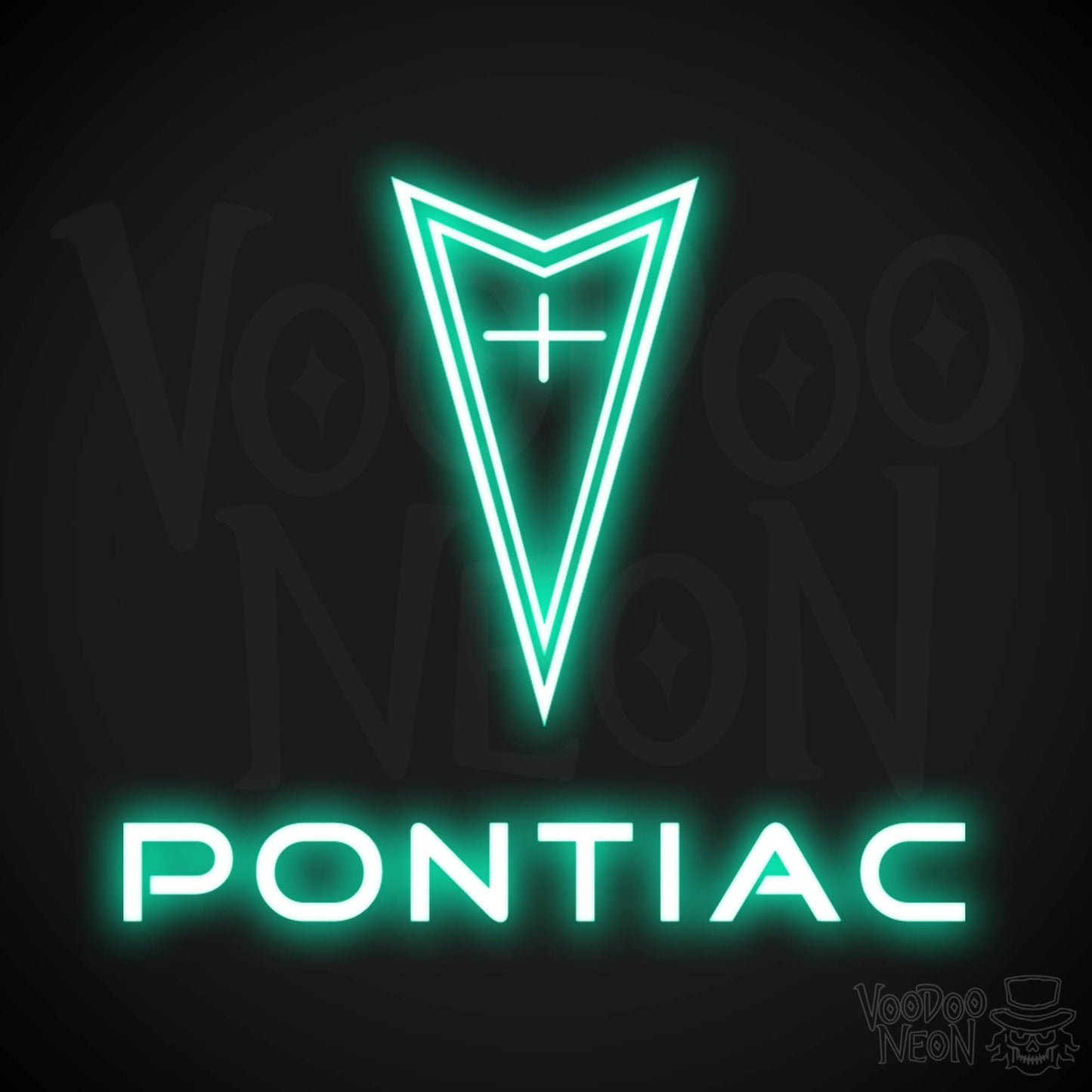 Pontiac Neon Sign - Pontiac Sign - Pontiac Decor - Wall Art - Color Light Green