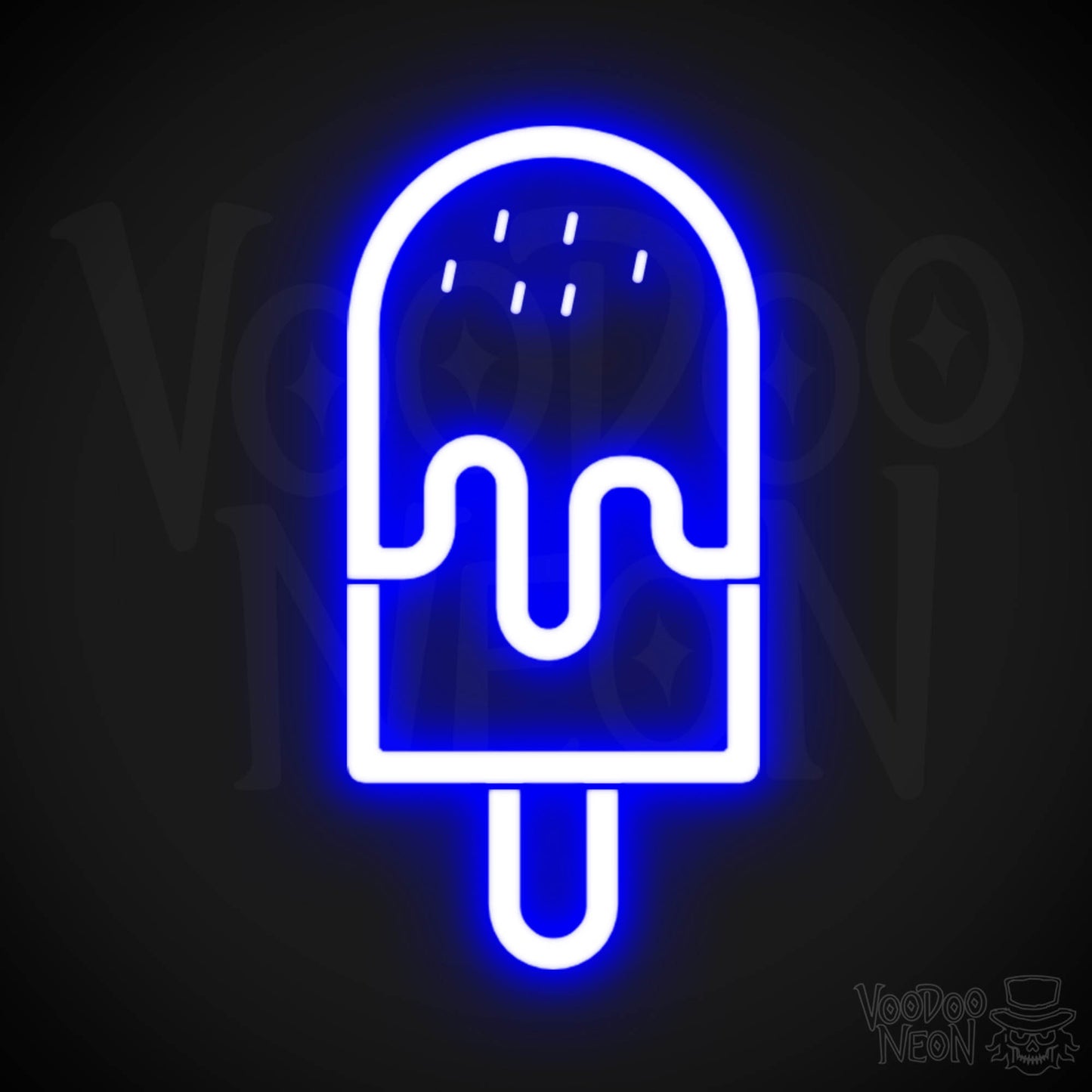 Popsicle Neon Sign - Popsicle Neon Wall Art - Color Dark Blue