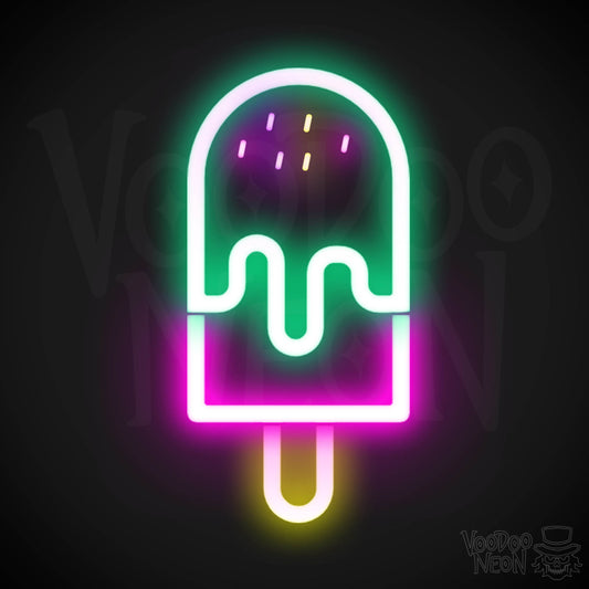 Popsicle Neon Sign - Popsicle Neon Wall Art - Color Multi-Color