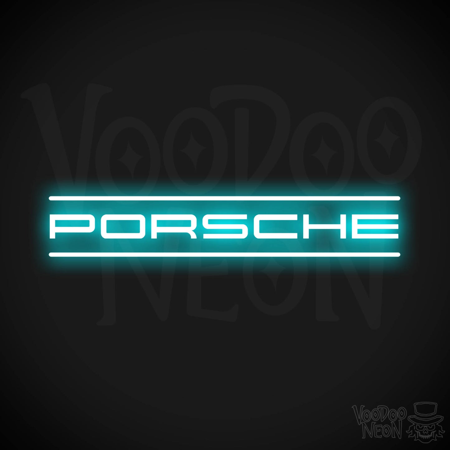 Porsche Neon Sign - Porsche Sign - Porsche Decor - Wall Art - Color Ice Blue
