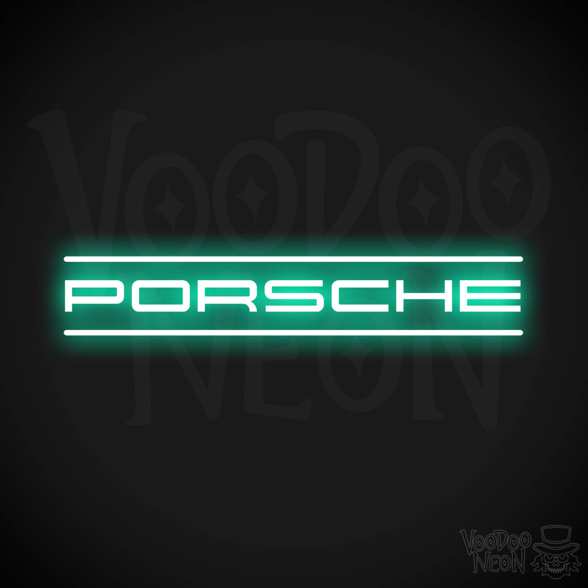 Porsche Neon Sign - Porsche Sign - Porsche Decor - Wall Art - Color Light Green
