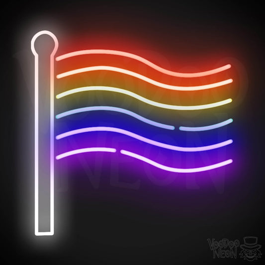 Neon Pride Flag - Neon Pride Flag Sign - LGBTQ Pride Flag - LED Sign - Color Multi-Color