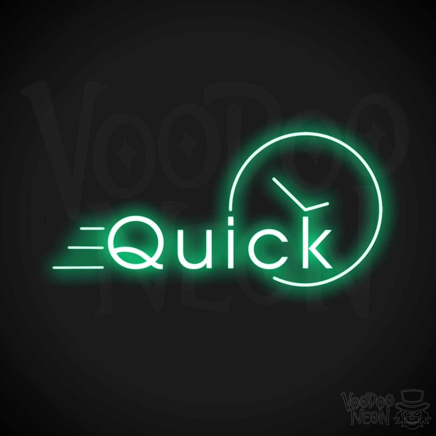Quick Neon Sign - Neon Quick Sign - Word Sign - Color Green