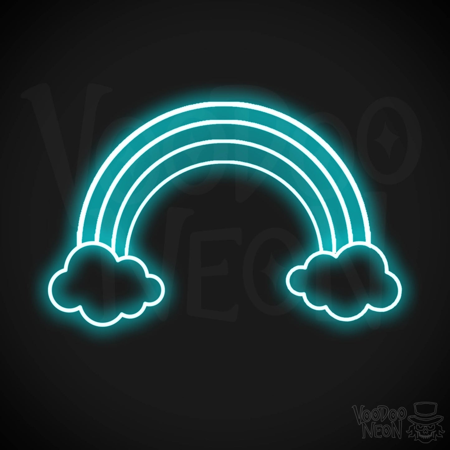 Neon Rainbow Sign - Rainbow Neon Sign - Rainbow LED Wall Art - Color Ice Blue