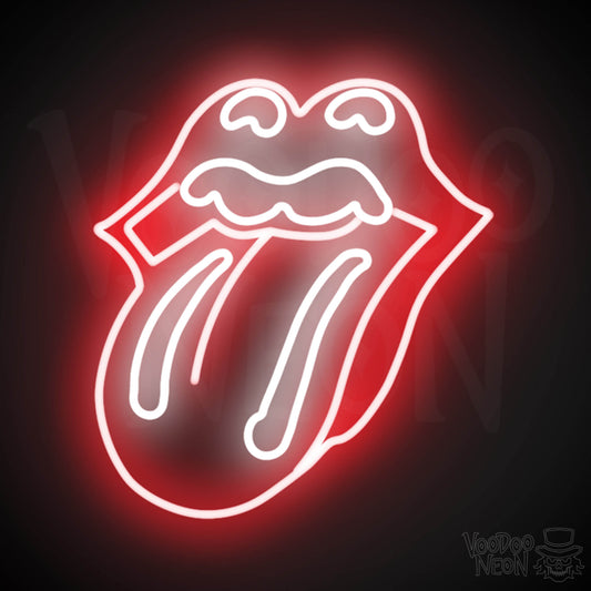 Rolling Stones Neon Sign - Rolling Stones Sign - Neon Rolling Stones Logo Wall Art - Color Multi-Color