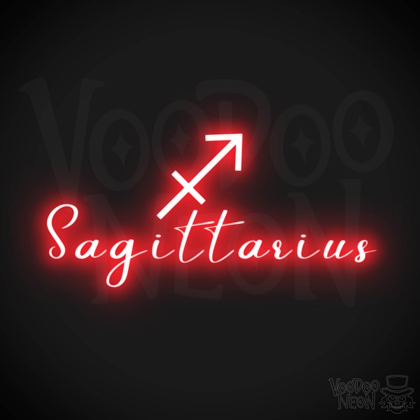 Sagittarius Neon Sign - Neon Sagittarius Sign - Sagittarius Symbol - Neon Wall Art - Color Red