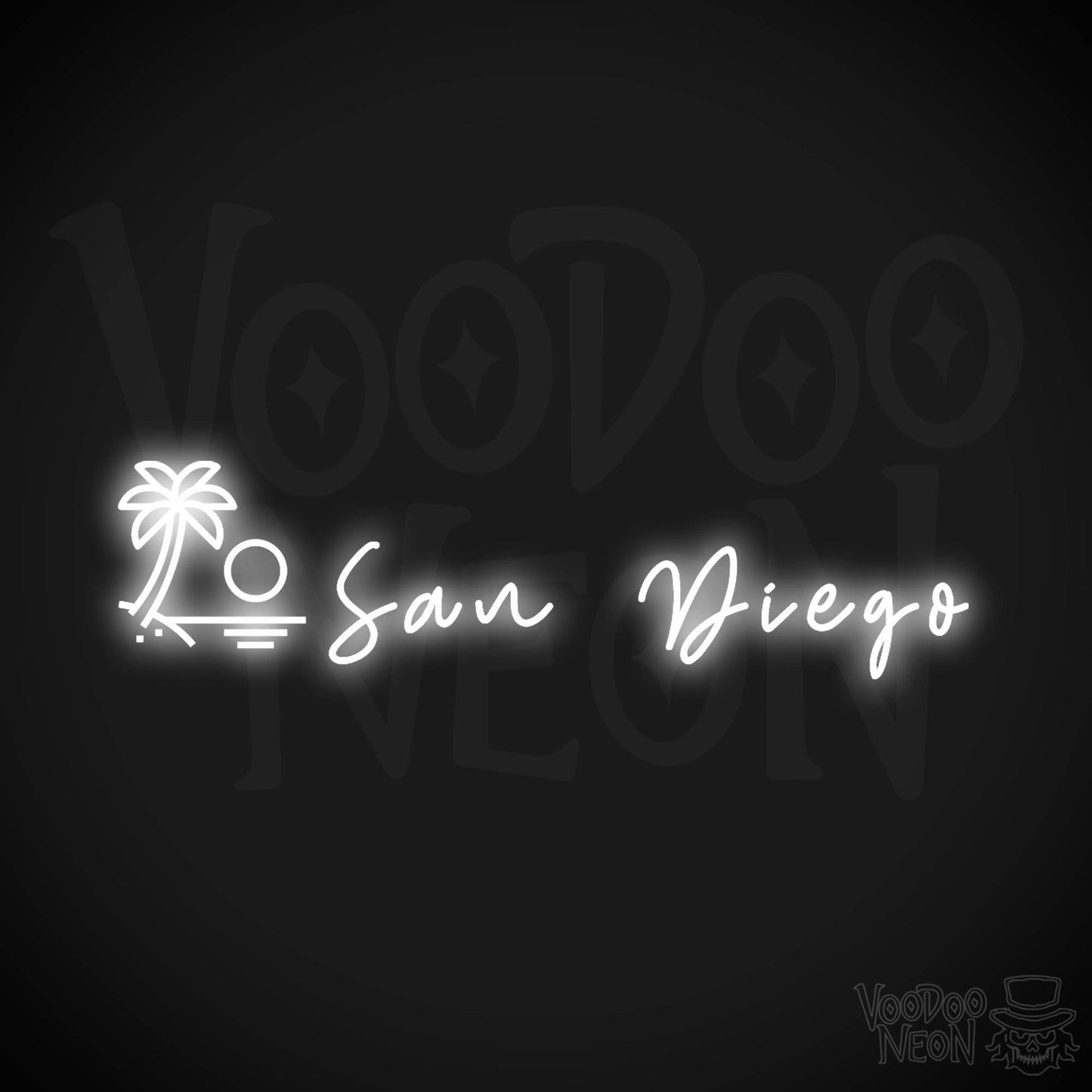 San Diego Neon Sign - Neon San Diego Sign - LED Signs - Wall Art - Color White