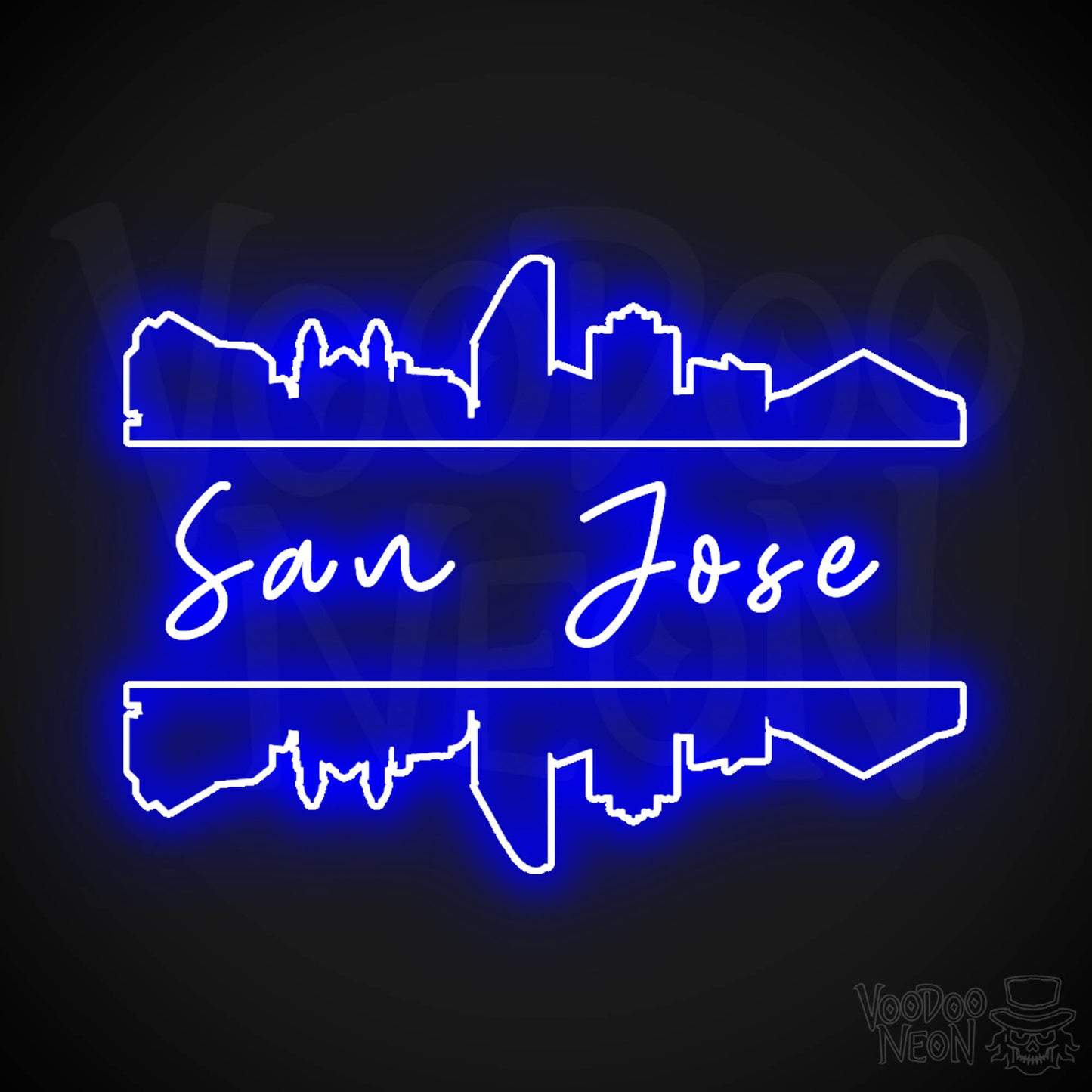 San Jose Neon Sign - Neon San Jose Sign - LED Signs - Wall Art - Color Dark Blue