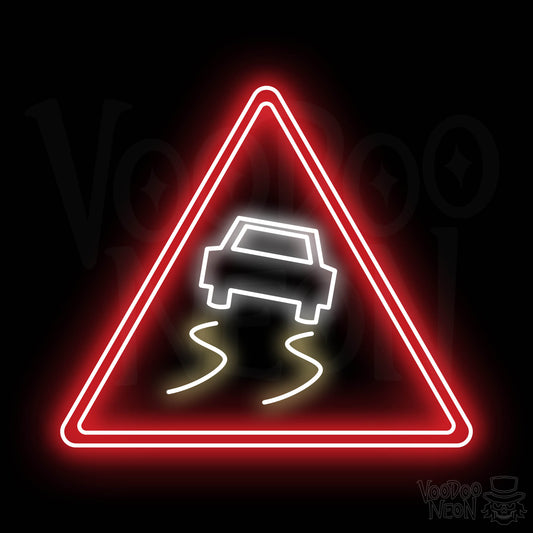 Slippery Road Neon Sign - Multi-Color
