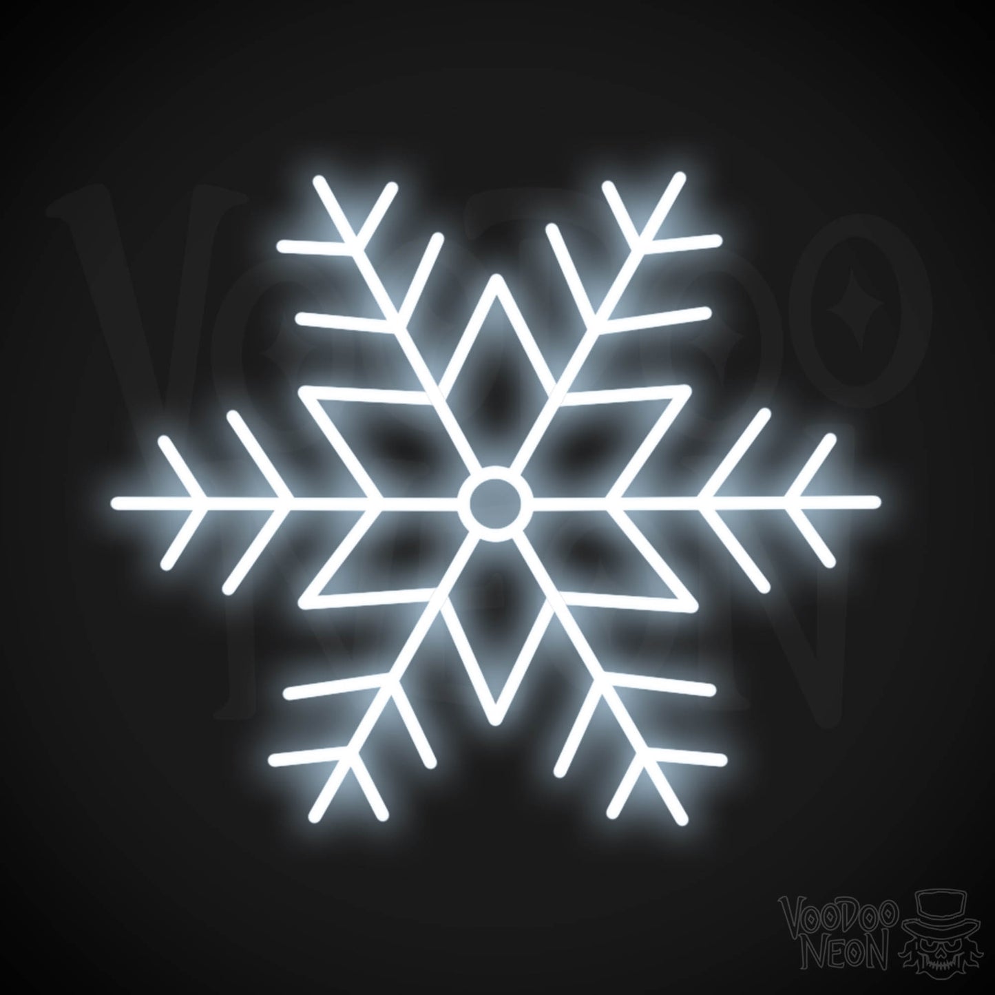 Snow Flakes Neon Sign - Neon Snow Flakes Sign - Xmas LED Wall Art - Color Cool White