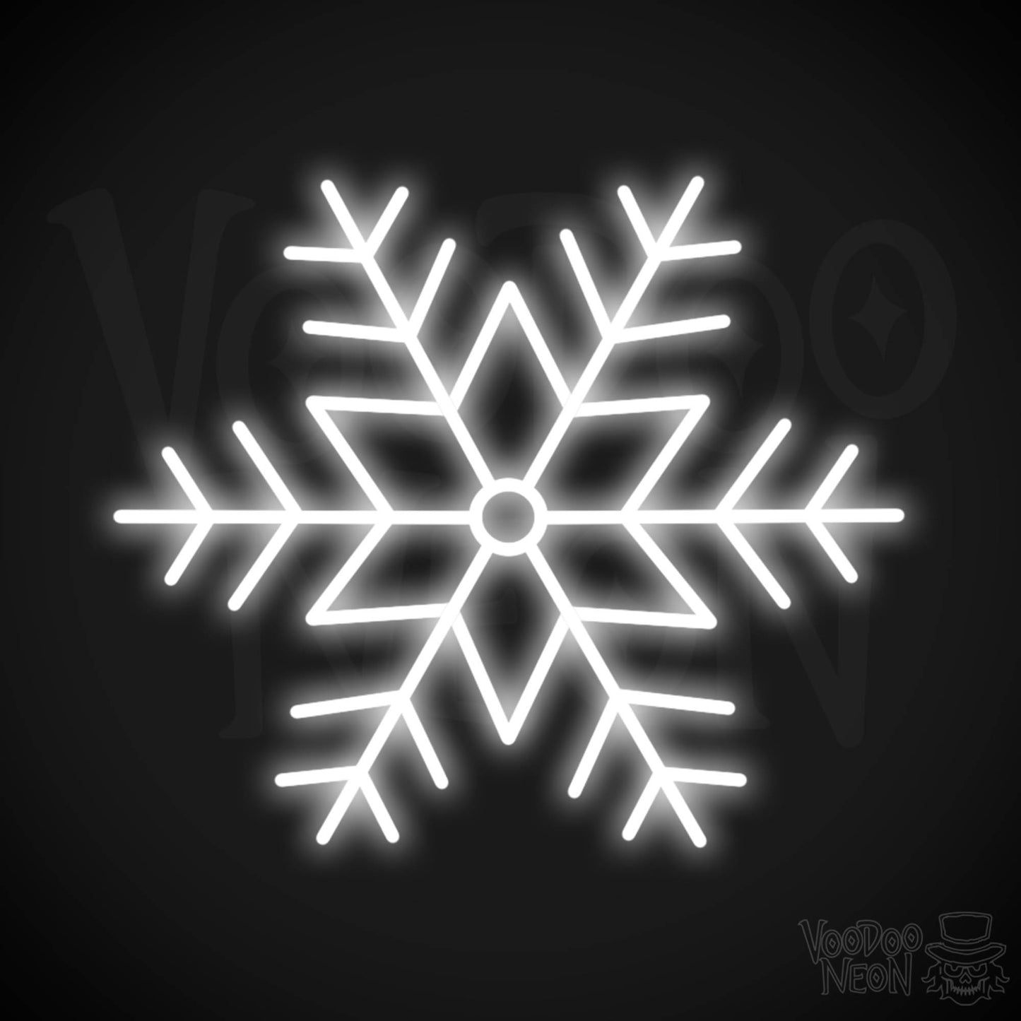 Snow Flakes Neon Sign - Neon Snow Flakes Sign - Xmas LED Wall Art - Color White