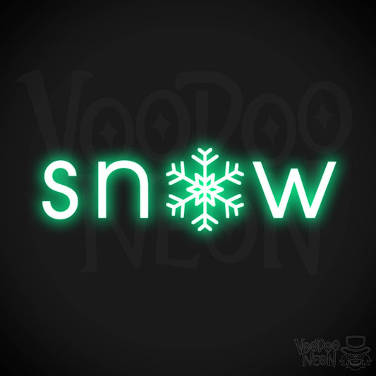 Snow Neon Sign - Neon Snow Sign - Color Green