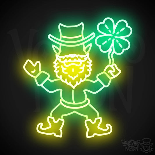 Leprechaun Neon Wall Art - Neon Leprechaun - St Patrick's Day Neon Sign - Color Multi-Color