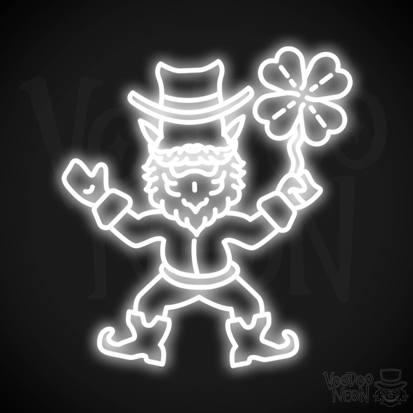 Leprechaun Neon Wall Art - Neon Leprechaun - St Patrick's Day Neon Sign - Color White
