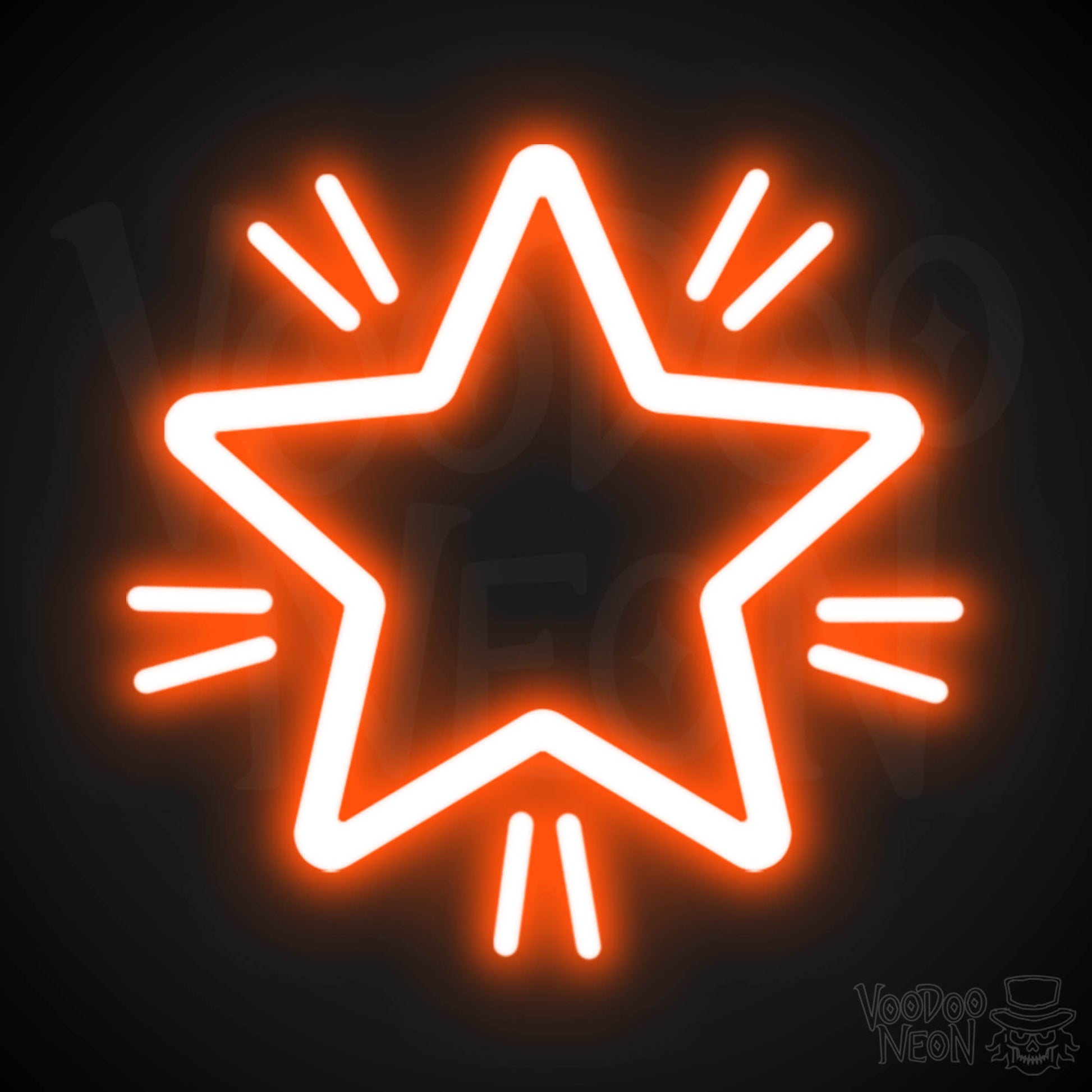 Star Neon Sign - Neon Star Sign - Star LED Wall Art - Color Orange