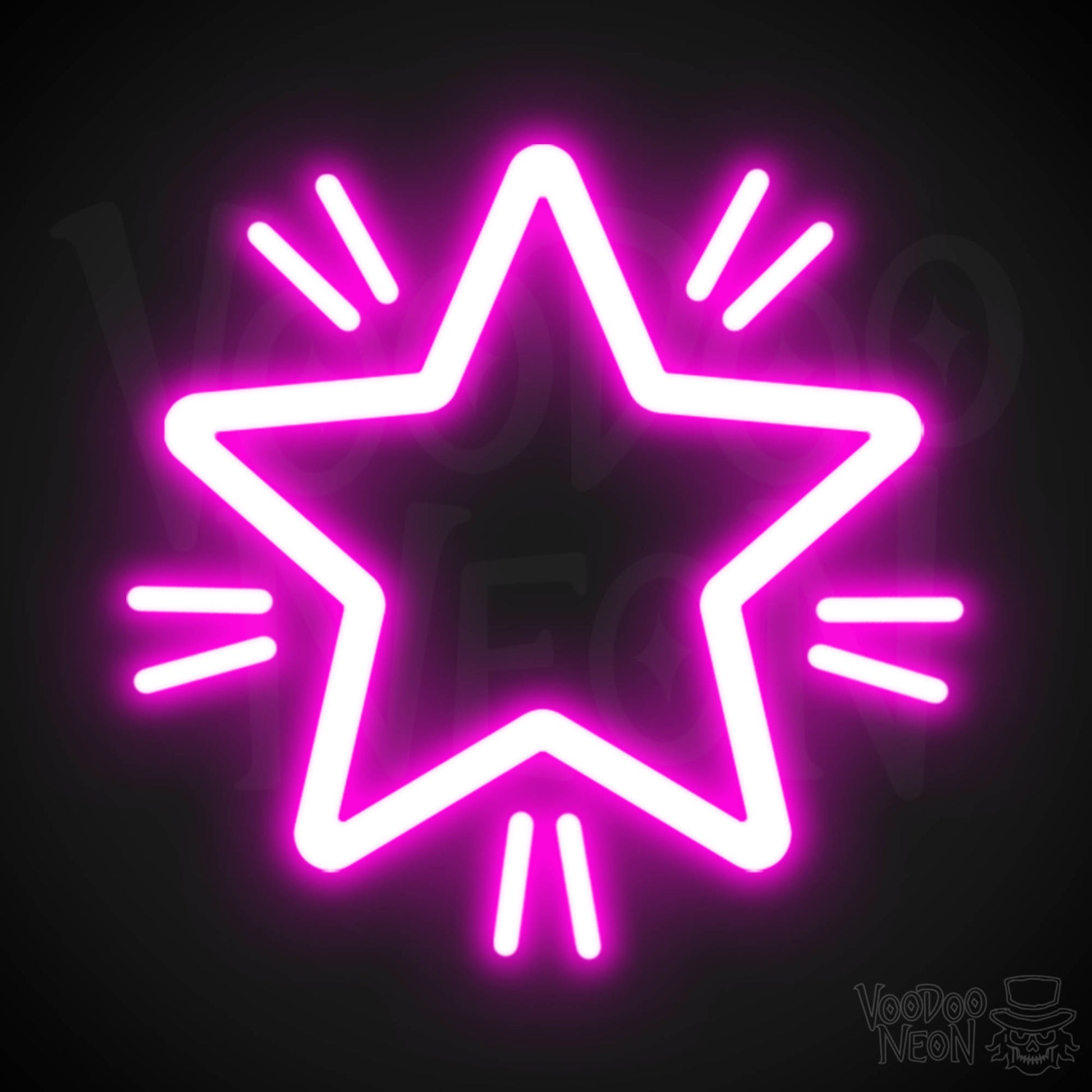 Star Neon Sign - Neon Star Sign - Star LED Wall Art - Color Pink