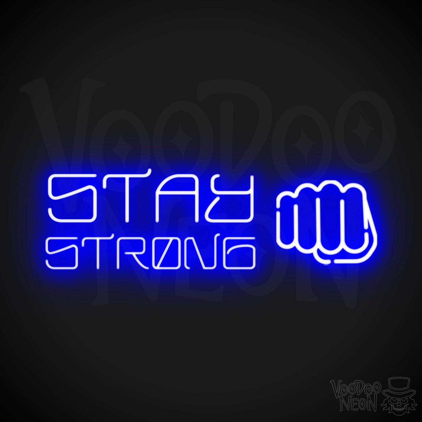 Stay Strong Neon Sign - Neon Stay Strong Sign - LED Gym Sign - Color Dark Blue