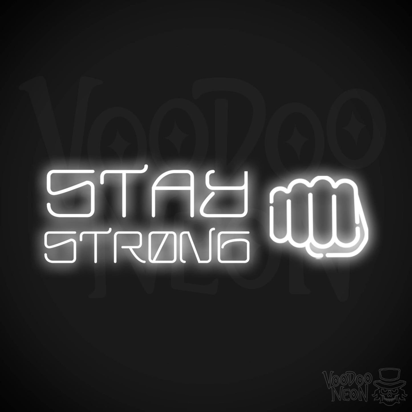Stay Strong Neon Sign - Neon Stay Strong Sign - LED Gym Sign - Color White