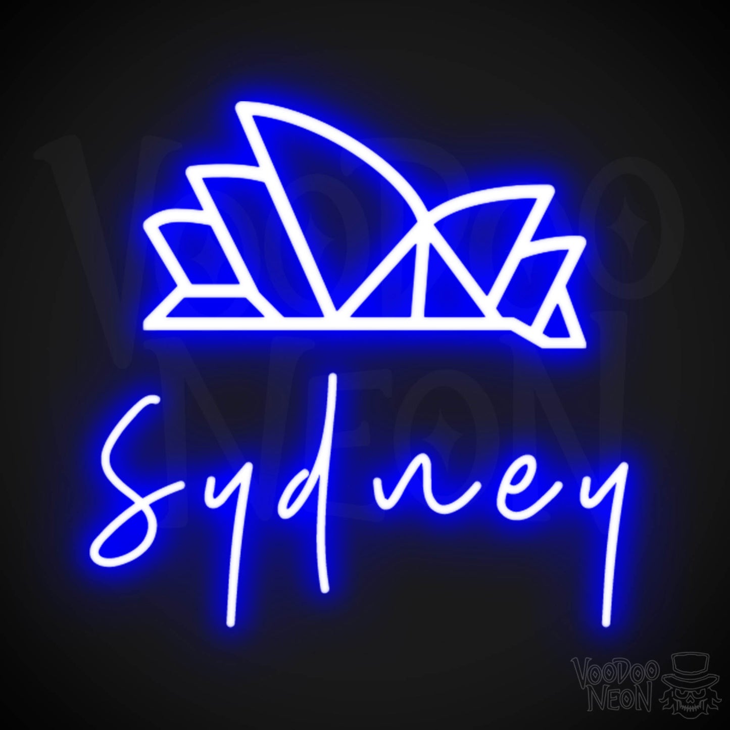 Sydney Neon Sign - Neon Sydney Sign - Wall Art - Color Dark Blue
