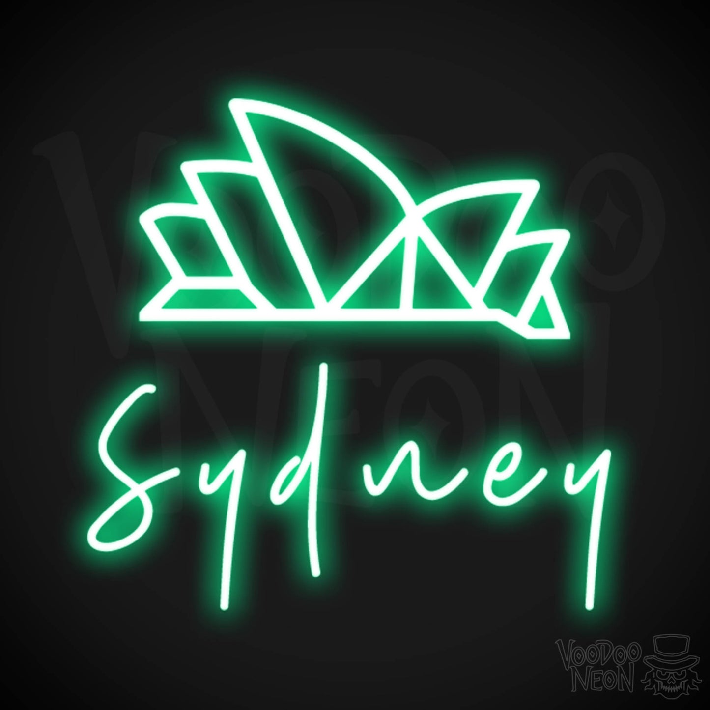Sydney Neon Sign - Neon Sydney Sign - Wall Art - Color Green