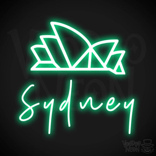 Sydney Neon Sign - Neon Sydney Sign - Wall Art - Color Green