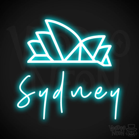 Sydney Neon Sign - Neon Sydney Sign - Wall Art - Color Ice Blue