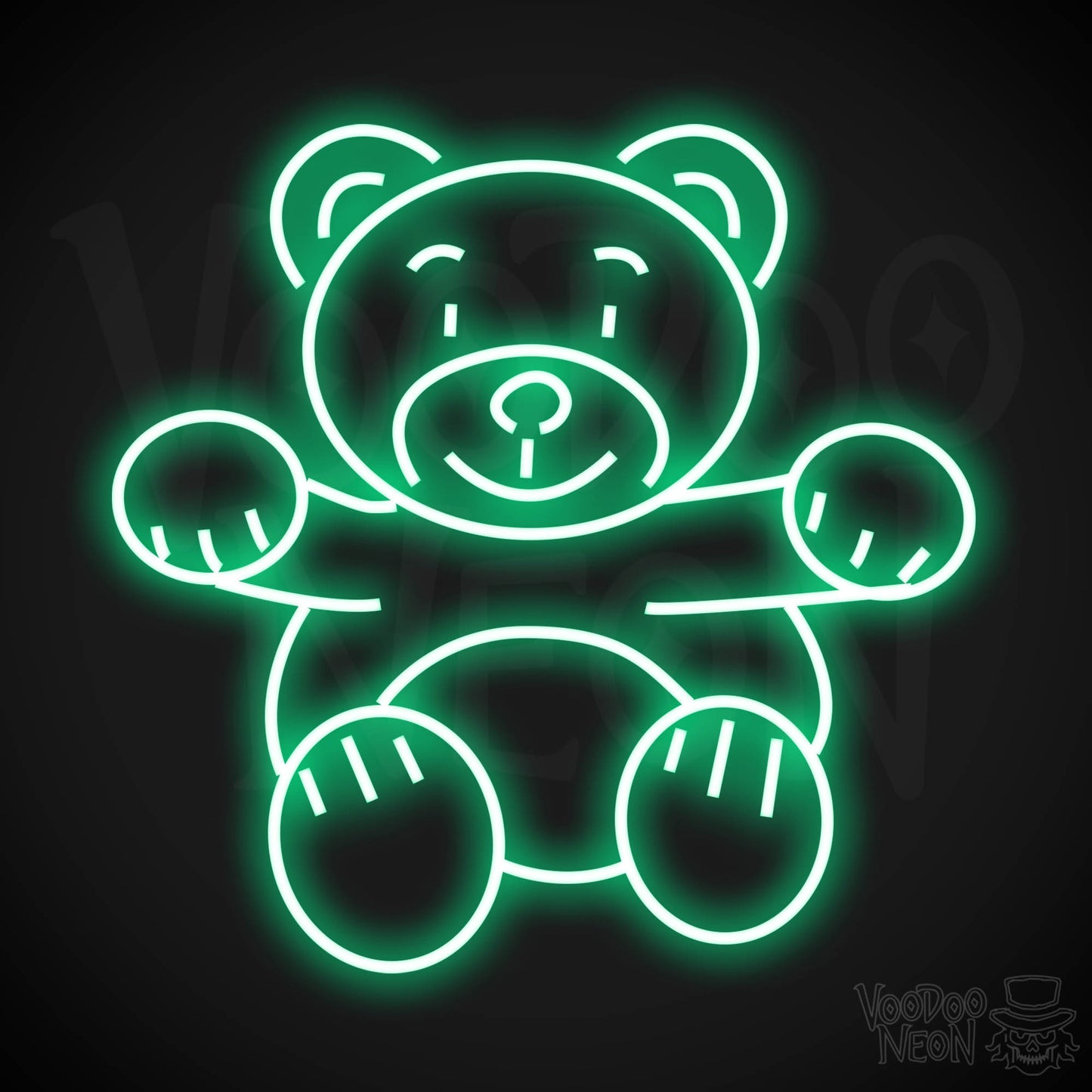 Neon Teddy Bear Sign - Teddy Bear Neon Sign - Wall Art - Teddy Bear Light Sign - Color Green