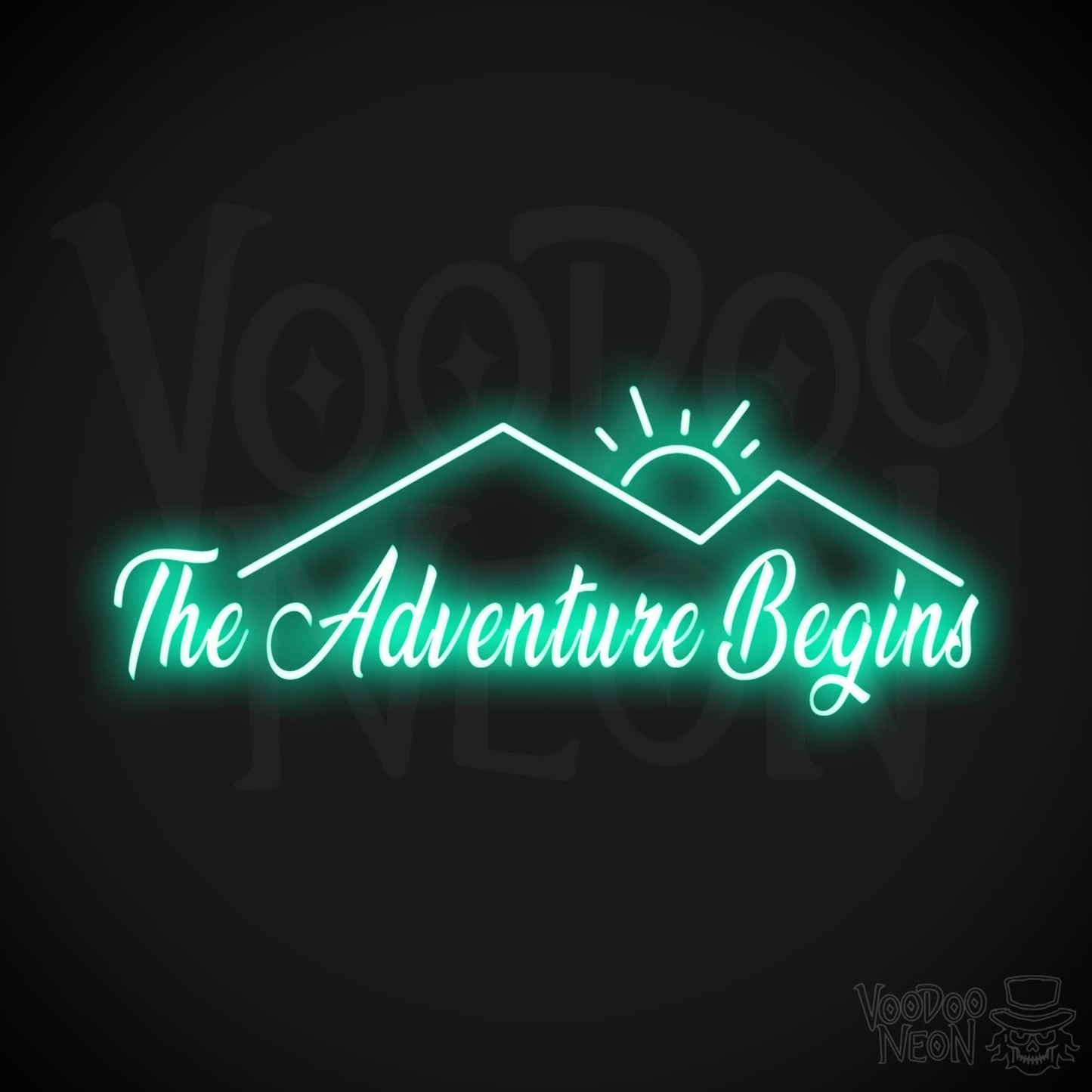 The Adventure Begins Neon Sign - Neon The Adventure Begins Sign - Color Light Green