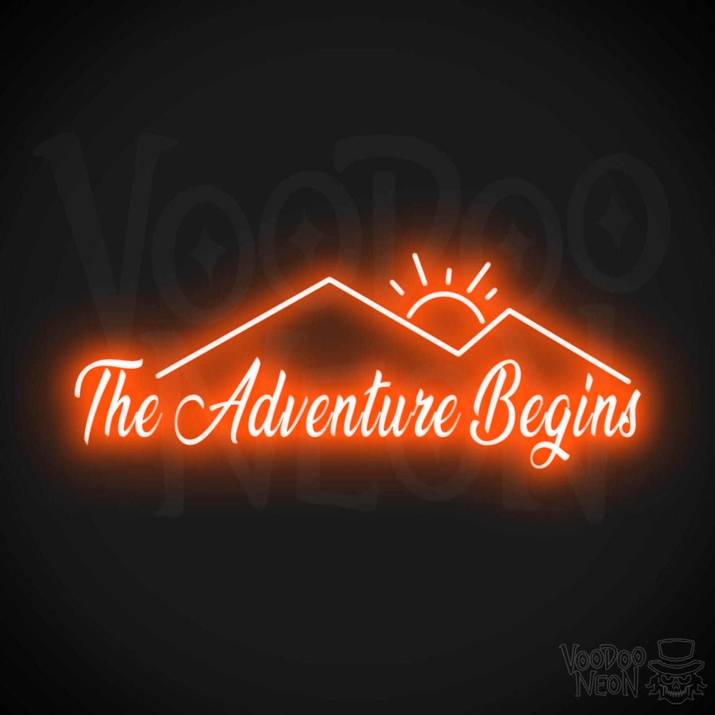 The Adventure Begins Neon Sign - Neon The Adventure Begins Sign - Color Orange